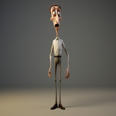 Leinwandbilder - Funny cartoon man standing with short torso Generative Ai