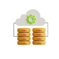 Aufkleber - 3D Cluster Model Parallel Processing in Distributed Systems. 3d illustration, 3d element, 3d rendering. 3d visualization isolated on a transparent background