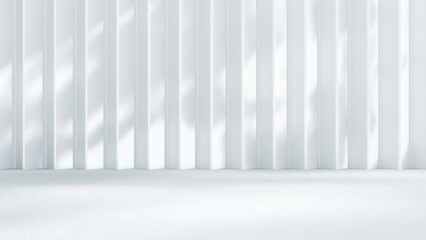 Fototapete - Bright 3d render abstract background for product advertising video. White clean space concept with shadow animation. Beautiful mockup presentation showroom. Seamless loop.