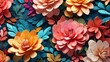 3d flower illustration photo with a variety of beautiful colors made by AI generative