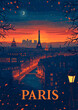 Paris France poster with text 