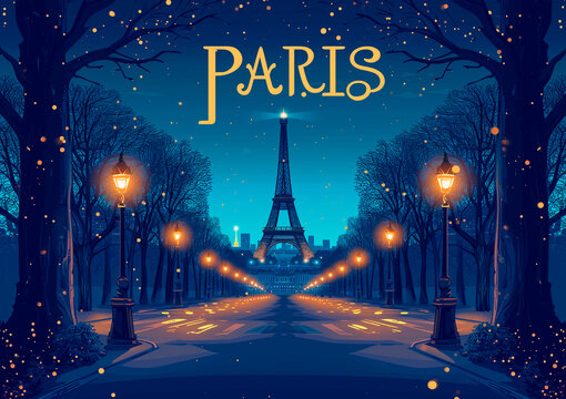 Paris France poster with text 