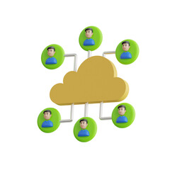 Aufkleber - 3D Algorithm Model Powering Intelligent Decision-Making in the Digital Realm. 3d illustration, 3d element, 3d rendering. 3d visualization isolated on a transparent background