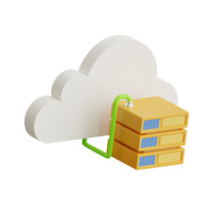 Aufkleber - 3D Cloud Server Model Digital Operations with Dynamic Hosting Solutions. 3d illustration, 3d element, 3d rendering. 3d visualization isolated on a transparent background