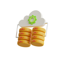Aufkleber - 3D Cluster Model Parallel Processing in Distributed Systems. 3d illustration, 3d element, 3d rendering. 3d visualization isolated on a transparent background