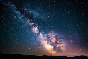 night starry sky. milky way, stars and nebula. space blue background