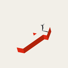 Career achievement, business vector concept. Symbol of success, victory, personal growth. Minimal illustration.