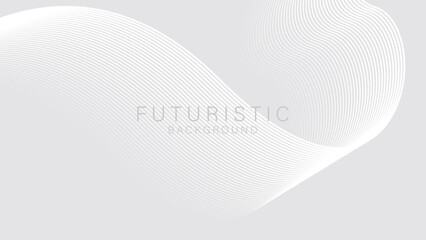 white futuristic abstract background with minimalist line waves. suitable for banners, wallpapers, p