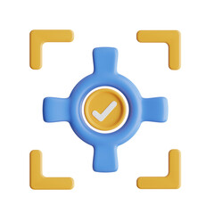 Aufkleber - 3D Focus Model Sharpening Vision and Achieving Clarity. 3d illustration, 3d element, 3d rendering. 3d visualization isolated on a transparent background