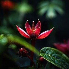 Poster - red flower in the garden