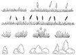 © aluna1 - Grass set graphic black white isolated sketch illustration vector