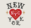 New york city colored retro label. Vector isolated city of New York concept. NYC New York lettering design for print, t-shirt apparel or social media.