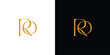 Unique and luxury  letter RO  initials logo design