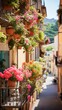 Hobby and recreation, beautiful balcony or terrace decorated with various flowers in pots