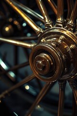 Aufkleber - A detailed close-up of a spoke on a motorcycle wheel. This image can be used to showcase the intricate details of motorcycle parts and accessories