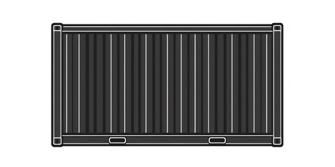 Poster - A black and white picture of a container. Suitable for industrial, transportation, or storage concepts