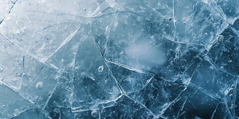 Poster - A detailed close-up of a piece of ice. Perfect for illustrating concepts related to cold, winter, nature, or climate change