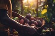 Cocoa Harvest: Explore the Vibrant Cocoa Plantation, Where Workers Harvest Cocoa Pods and Undertake Agricultural Processing, Unveiling the Essence of the Cocoa Industry	
