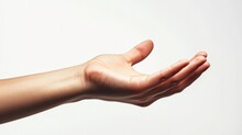 Hand Offering A Gesture Of Help, White Background Generative Ai