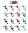 United Kingdom soccer teams set vector illustration