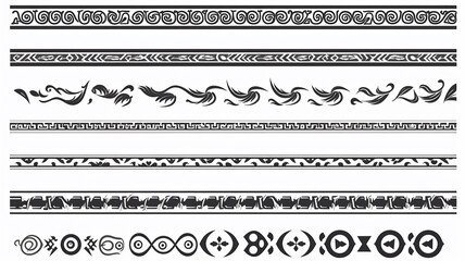 set of antique greek borders