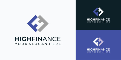 Poster - Vector logo design, initials FF with hidden letter H in the middle.