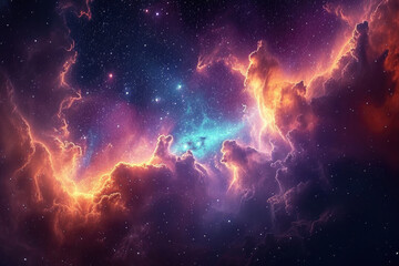 colorful space galaxy cloud nebula. stary night cosmos. universe science astronomy.