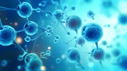 Wall Mural - Human cell or embryonic stem cell medicine, human cell biology DNA molecular structure