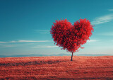 Fototapeta Natura - Tree in the Shape of Heart  Valentine's Day Background