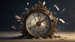 an old broken clock vintage concept meaning end of time photo illustration