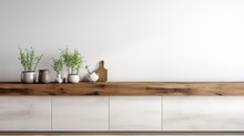 An Elegant Kitchen Top Made Of Brown Timber Board, Standing Out Against A Clean White Backdrop, Highlighting The Warmth And Beauty Of The Wood