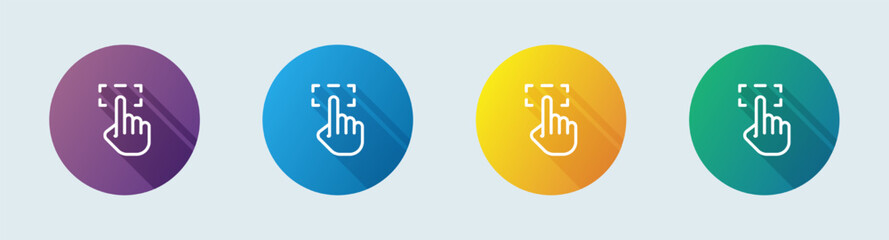 Poster - Selection line icon in flat design style. Click signs vector illustration.