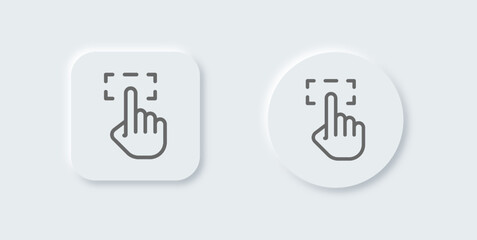 Poster - Selection line icon in neomorphic design style. Click signs vector illustration.
