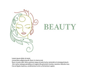 Wall Mural - natural  beauty Woman face logo icon vector design illustration best for cosmetics, beauty, salon, health and spa, fashion themes.