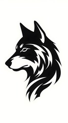  A Lone wolf Tattoo Design, Isolated on white - Generative AI 
