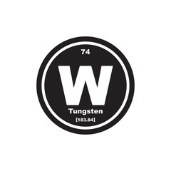 Tungsten (Wolfram) icon, chemical element in the periodic table