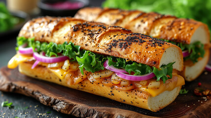 Poster - grilled salmon with vegetables