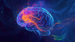 © RockyCreative - Vibrant Human Brain Neural Network Concept Colorful digital illustration of a human brain depicting neural activity and cognitive processes.