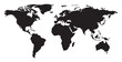 World map on isolated background. Similar black world map for infographic. Vector illustration.
