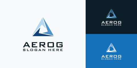 Aufkleber - Swirling triangle vector logo design with masculine and sporty style.