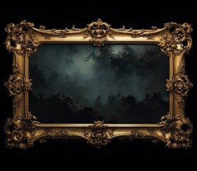 Wall Mural - antique gold photo frame, vintage style