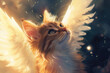 Heavenly And Adorable Cat With Angel Wings