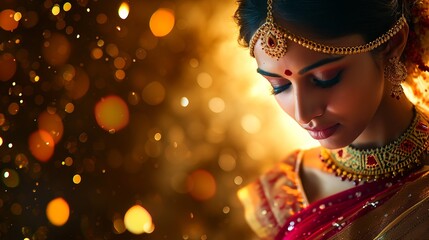 Colorful portrait of an Indian woman