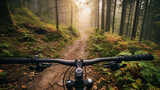 Fototapeta Konie - Mountain bike on a challenging forest trail --ar 16:9 --v 6.0