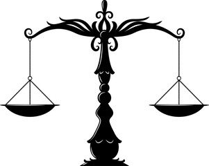 Wall Mural - Balancing scales isolated law and justice symbol