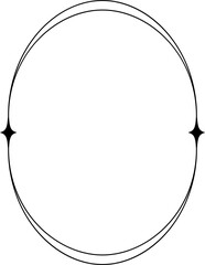 Wall Mural - Vintage oval frame with sparkling stars