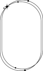 Wall Mural - Rectangular minimalist line frame with stars