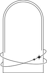 Wall Mural - Minimalist arc shaped empty frame with stars