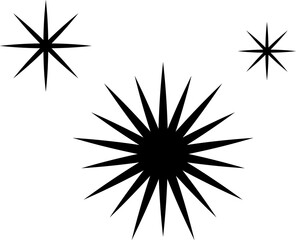 Wall Mural - Retro futuristic sparkle icons, star shapes