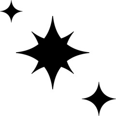 Wall Mural - Retro futuristic sparkle icons, star shapes